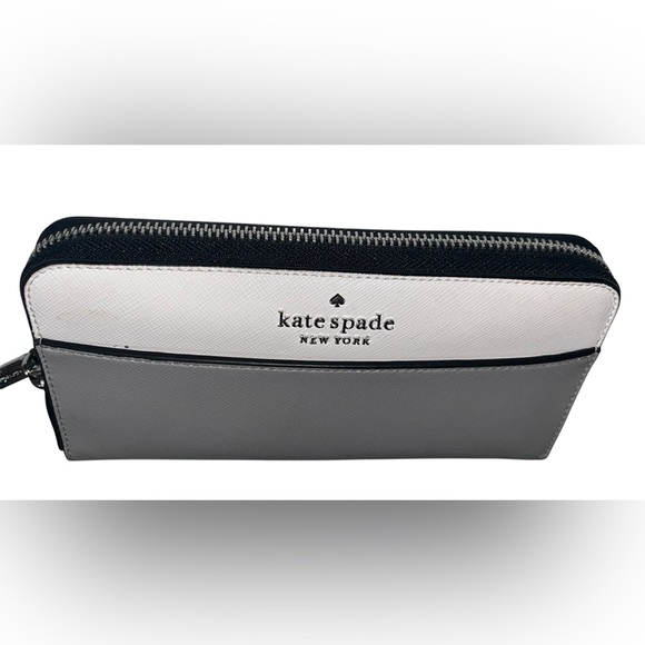 Kate Spade Staci Colorblock Large Slim Bifold Wallet Nimbus Grey - Picture 2 of 4
